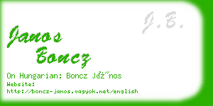janos boncz business card